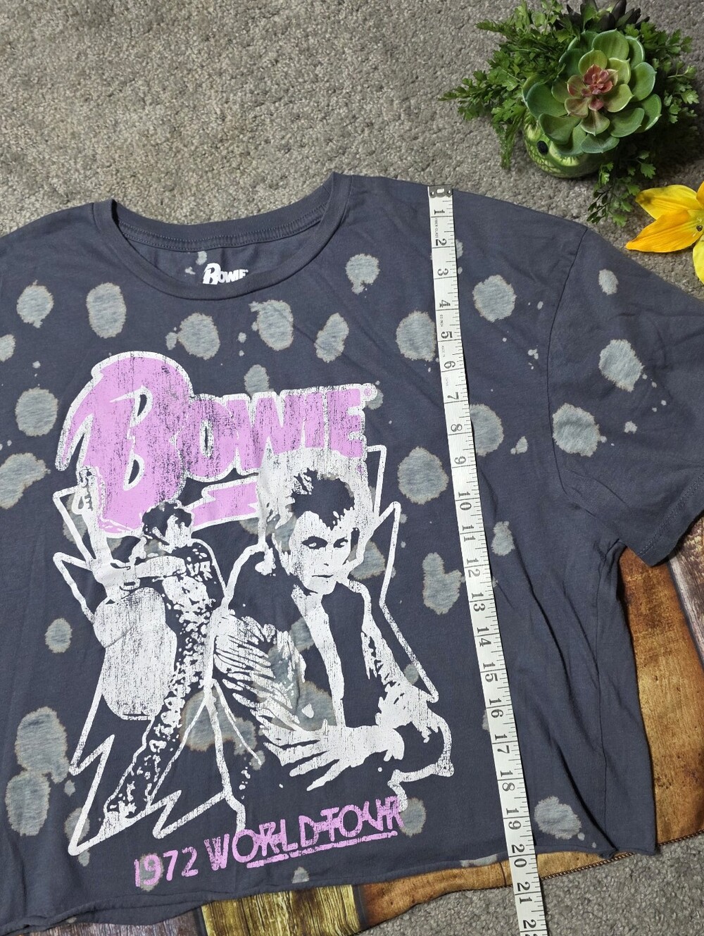 David Bowie Cutoff T-Shirt Punk Rock Music Band Tee Size S / M - Picture 5 of 7